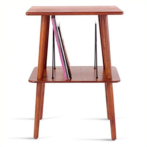 Small Retro Turntable Stand Table Record Player Vinyl LP Storage Dividers Wood