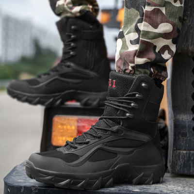 New Black Desert Outdoor Military Boots Man Tactical Boots Men Hot Sale  High Top