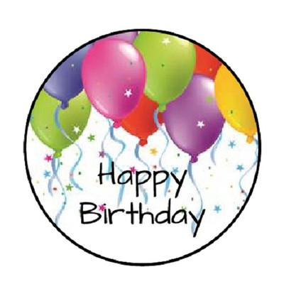 48 Happy Birthday Balloons #4!!!  ENVELOPE SEALS LABELS STICKERS 1.2'' ROUND