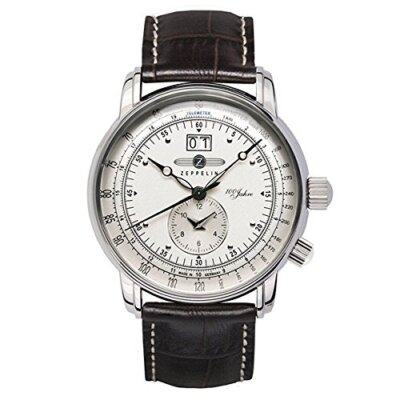 Pre-owned Zeppelin 100th Anniversary Model Lz1 Quartz Men's Watch 7640-1 Ivory