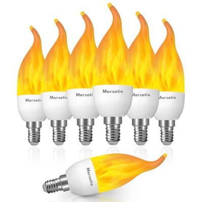 Upgraded Flame LED Flame Light Bulbs, 3 Mode E12 Flickering Light Bulbs, Chan...