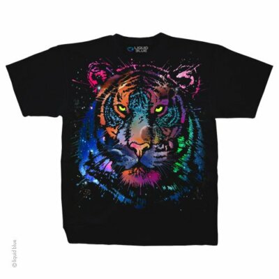 COSMIC TIGER-Blk TSHIRT M-L-XL-XXL COLORFUL,NATURE,Psychedelic 