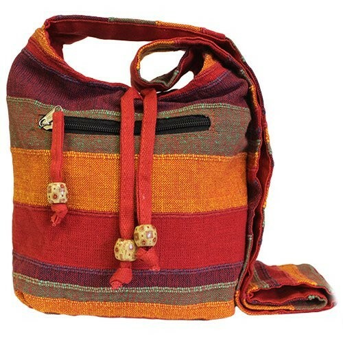 Nepal Sling Travel Bag Women Cross Body Shoulder Cotton Bag Pocket Cotton Woven - Picture 4 of 12