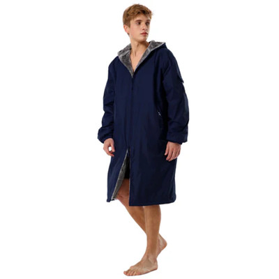 Adoretex Unisex Adult Swim Parka S Small Gray Faux Fur Lining Full Zip Hooded