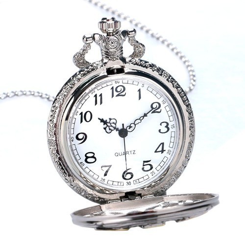 New Fashion Retro Big Face Dial Pocket Watch DAD Gift Long Chain Watch