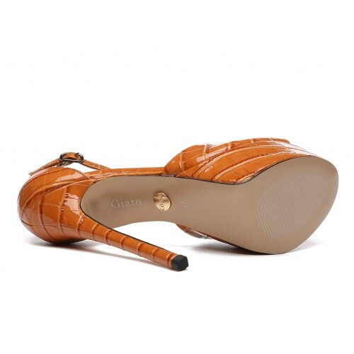 GIARO GIARO SANDALETTE DAMEN HERREN KYOTO BRAUN KROKODILMUSTER EUR 46, 45, 44, 43, 42