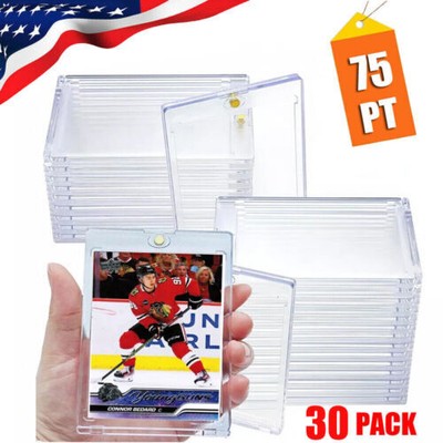 30 PCS Magnetic Card Holders Trading Sports 75pt One-Touch UV Protection Cover