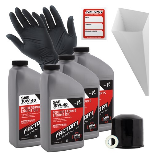 Factory Racing Parts 10W40 4Qt Oil Change Kit For Kawasaki