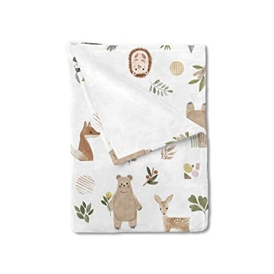 Toddler Baby Boy Girl Watercolor Woodland Animals Unisex Blanket, Nursery
