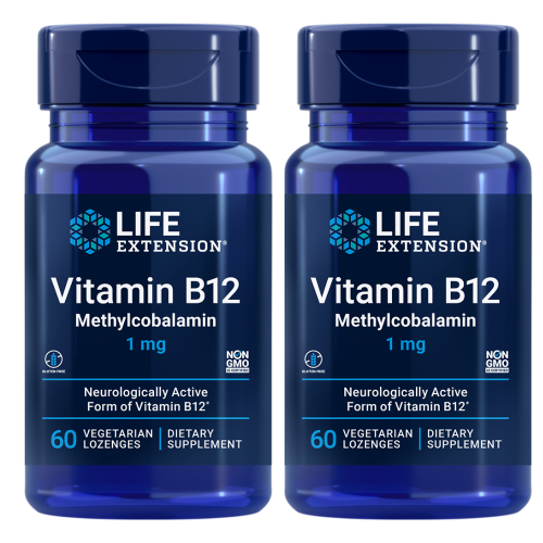 Витамин B12 1000 мкг (Метилкобаламин 1 мг) Life Extension 2X60 пастилок