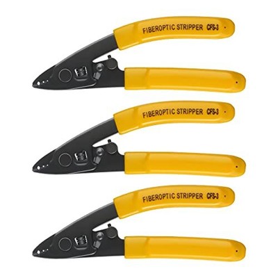 3PC CFS-3 Fiber Optic Stripper 3 Port Hole Fiber Optic Stripping Tool with 6''...