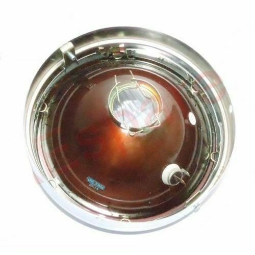 Fits Royal Enfield Classic Early Model Headlamp Assembly Steel Chrome + Shade  