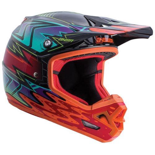 Maillot De Motocross Answer Syncron Voyd MX - Manches Longues, Couleurs Bleu, Vert Fluo Et Blanc, Taille L