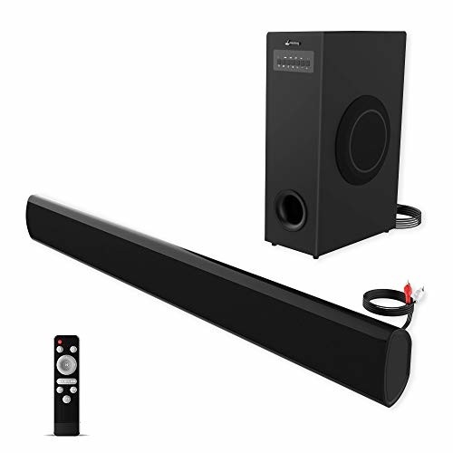 Sound Bar with Subwoofer, meidong TV Soundbar with Sub Wired