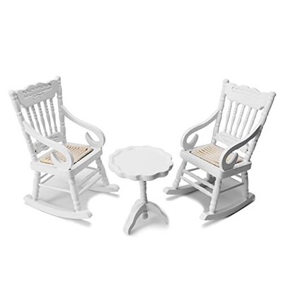 Dollhouse Miniature Rocking Chair 112 Scale Wooden Furniture Accessories Tiny...