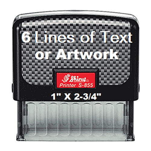 - 6 Lines Of Text - Size  1" X 2-3/4"