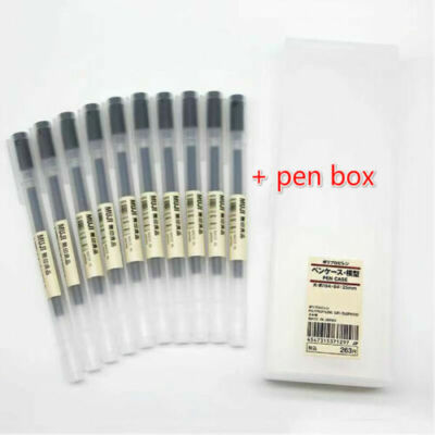 10pcs Muji Moma Japan 0.38mm/0.5mm Kugelschreiber Non-toxic Gel Ink pen pen Etui