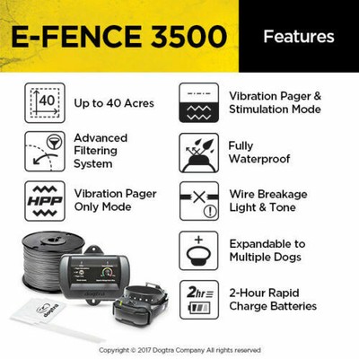 Dogtra E Fence 3500 Rechargeable In Ground Dog Containment System 500 ft.