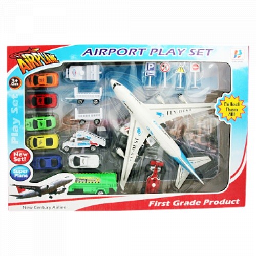 Airport Play Set Gioco Aeroporto Aeroplano Con Macchine Accessori linq
