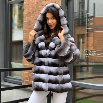Rabbit fur deals coat womens