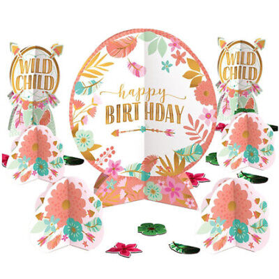 1st BIRTHDAY Boho Girl TABLE DECORATING KIT (27pc) ~ Party S