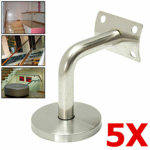 5tlg Edelstahl Handlaufhalter Handlaufträger Handlauf Wandhalter Geländer DHL