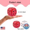 2Pcs Foam Dice Stress Ball,with Dots 6 Sided Dice PU Foam Dices,Blank Slate Board Game to Get Your Lucky Numbers,Anxiety Relieve for Parties, Game, and Gifts (Red+W)
