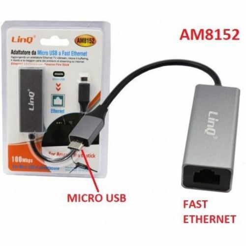 Cavo OTG da Micro USB maschio a Fast Ethernet femmina 100 Mbps Linq Am8152
