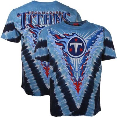 Mens T-shirt NFL Liquid Blue Deep V Tie Dye