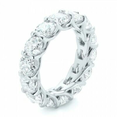 3Ct Round Lab Created Diamond Eternity Wedding Band Ring 14k White Gold Plated
