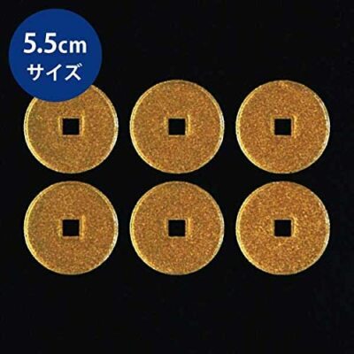 SAMURAI Crest Makie Sticker Sanada Yukimura Rokumonsen Gold 5.5cm Japan