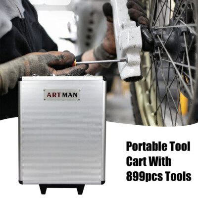 899pcs Tool Sets Rolling Trolley Case with Lock,,4 Layer of Tool Sets for Garage