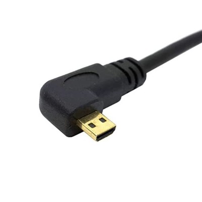 CY Micro HDMI Left Angled 90 Degree to HDMI Male HDTV Cable for Cell & Tablet...
