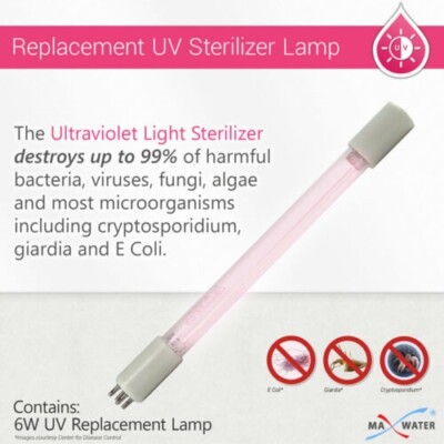 6W UV Replacement Bulb for Water Purifier Ultra Violet Light Sterilizer 