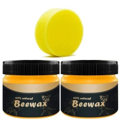 Wood Seasoning Beewax 2 PACK Natural Wood Wax Traditional Beeswax Polish for ...