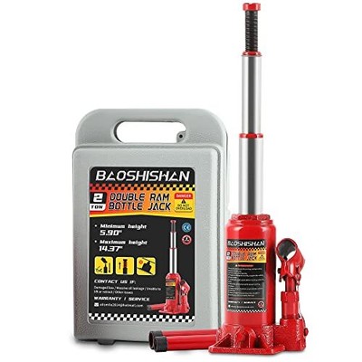 BAOSHISHAN 2 Ton Double Ram Bottle Jack 5.90 to 14.37 Lifting Range Hydraulic...