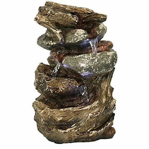 Indoor Water Fountain Led Lights Tabletop Waterfall Home Decor