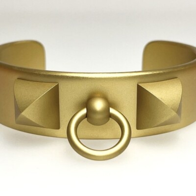 HERMES Medor Bracelet Aluminum Dore Lumière Bangle Collier