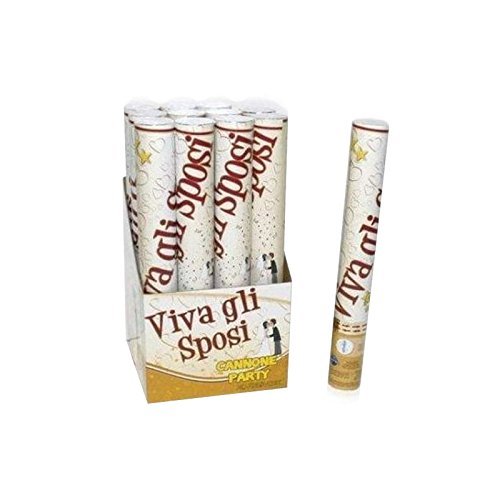 Set 12 Tubo Spara Coriandoli Bianchi Cannone Feste Matrimonio Sposi dfh