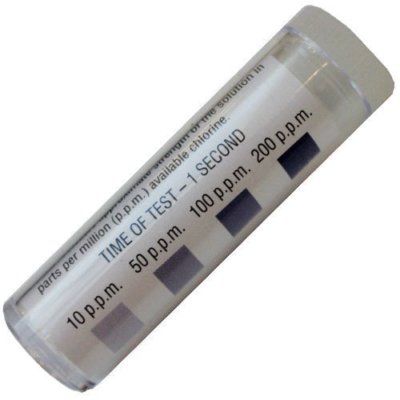 100 Strips Precision Chlorine Test Paper FMP - Restaurant Bakery Coffee Shop