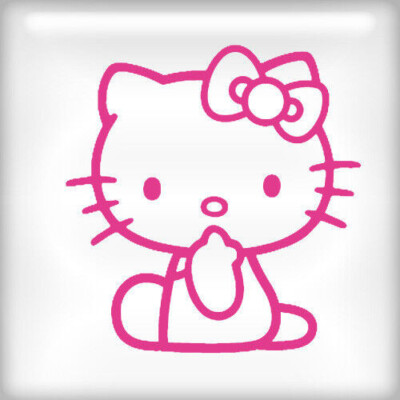 HELLO KITTY Sitting Silly Funny die cut Vinyl car decal sticker