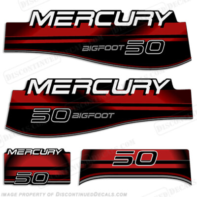 Fits Mercury 50hp Decals - Red Bigfoot