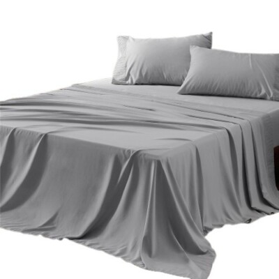Luxury Light Gray Queen Size Sheets - 4-Piece Bed Sheet Set -L3.25