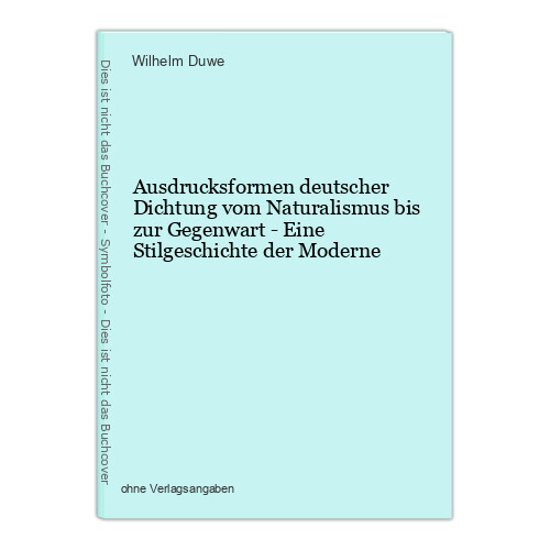 Ausdrucksformen Allemand Joint Par La Naturalismus Jusqu'Ã  PrÃ©Sent - Un / Une