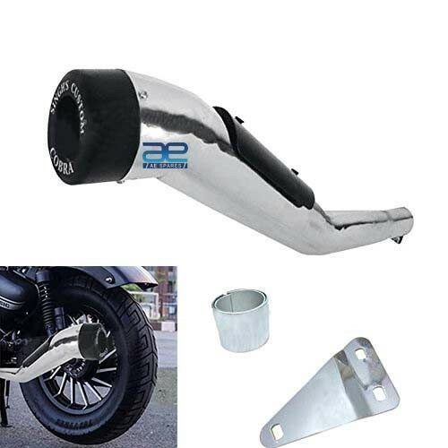 Bazooka Bend Cobra Exhaust Silencer Glasswool for Royal Enfield Classic 350 
