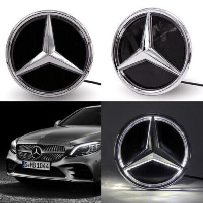 For Mercedes Benz GLC GLE GLS 2015-19 Front Grille LED Star Emblem Silver Badge 