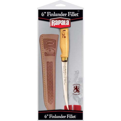 New Rapala 6" Fillet Knife with Leather Sheath and Sharpener FLF6