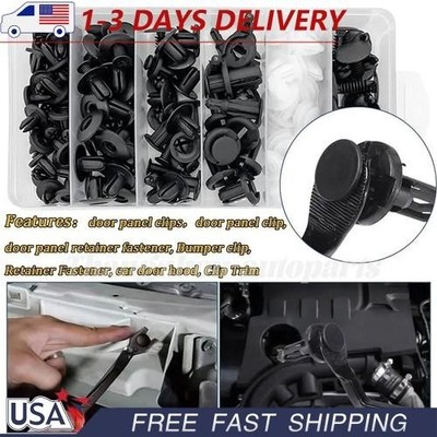 100PCS Push Pin Plastic Fastener Car Body Rivet Retainer Bumper Fender Trim Clip