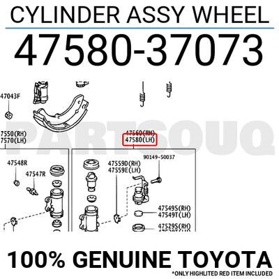 4758037073 Genuine Toyota CYLINDER ASSY WHEEL 47580-37073 | eBay 