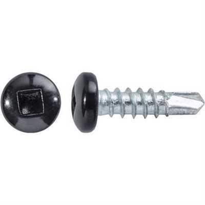 #6 x 1/2 Square Pan Self-Drilling TEX Zinc Black Painted Head (Qty: 100)